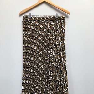 Zara Patterned Pleated Midi Skirt